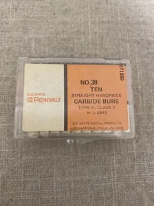 SS White No. 38 10 Straight Handpiece Carbide Burs Type II Class 2 - Picture 1 of 5