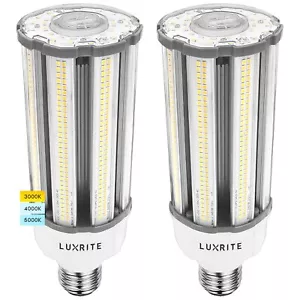 Luxrite 36W/54W/63W LED Corn Light Bulb 3 CCT Up to 9300 Lumens E39 2-Pack - Picture 1 of 7