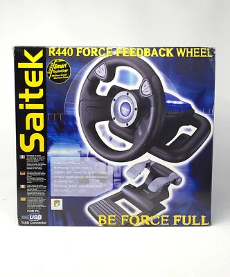Saitek R440 Force Feedback Streering Wheel Set for PC (NEW) - Image 1 of 4