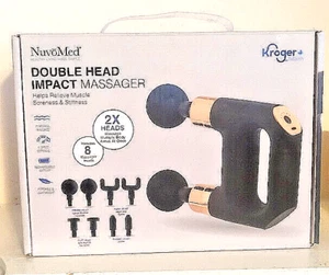 NUVOMED-DOUBLE HEAD IMPACT MASSAGER-6 SPEEDS-8 MASSAGE HEADS-CORDLESS-LIGHT WT - Picture 1 of 1