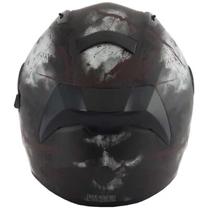 VCAN H128 RAGE SKULL DEMON MONSTER MOTORCYCLE FULL FACE HELMET - DUAL VISOR - Picture 1 of 4
