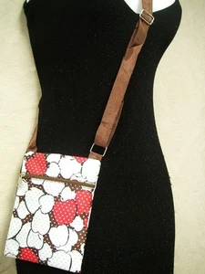 Apples Print Brown Messenger Shoulder HandBag Crossbody Women's Bag 5"x6.5" - Picture 1 of 1