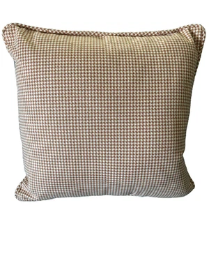 Ручной работы 20» квадратный акцент подушка оранжевый/белый чек совершенно новый - Изображение 1 из 2