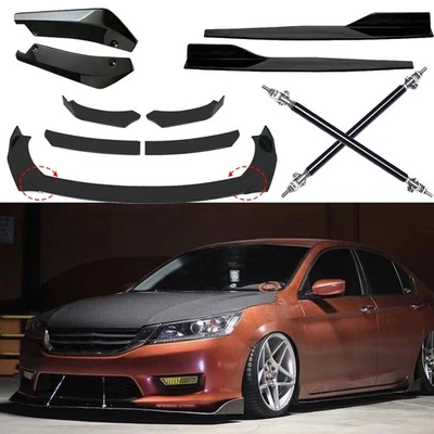 For Honda Civic del Sol Front Bumper Lip Spoiler+Side Skirt+Rear Lip Strut Rods Foto 1 de 4