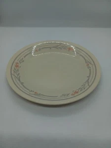 Corning Corelle Rose Bread Dessert Plate Pink Gray Beige Vtg Discontinued - Picture 1 of 3