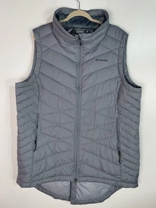Columbia Long Vest Jacket Womens 2X Gray Heavenly Quilted Omni-Heat Puffer NWOT - Picture 1 of 13