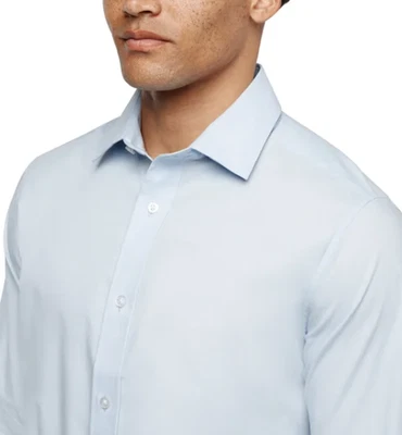 Banana Republic Men's Stretch Poplin Dress Shirt Slim Fit Blue Size L - Image 1 of 4