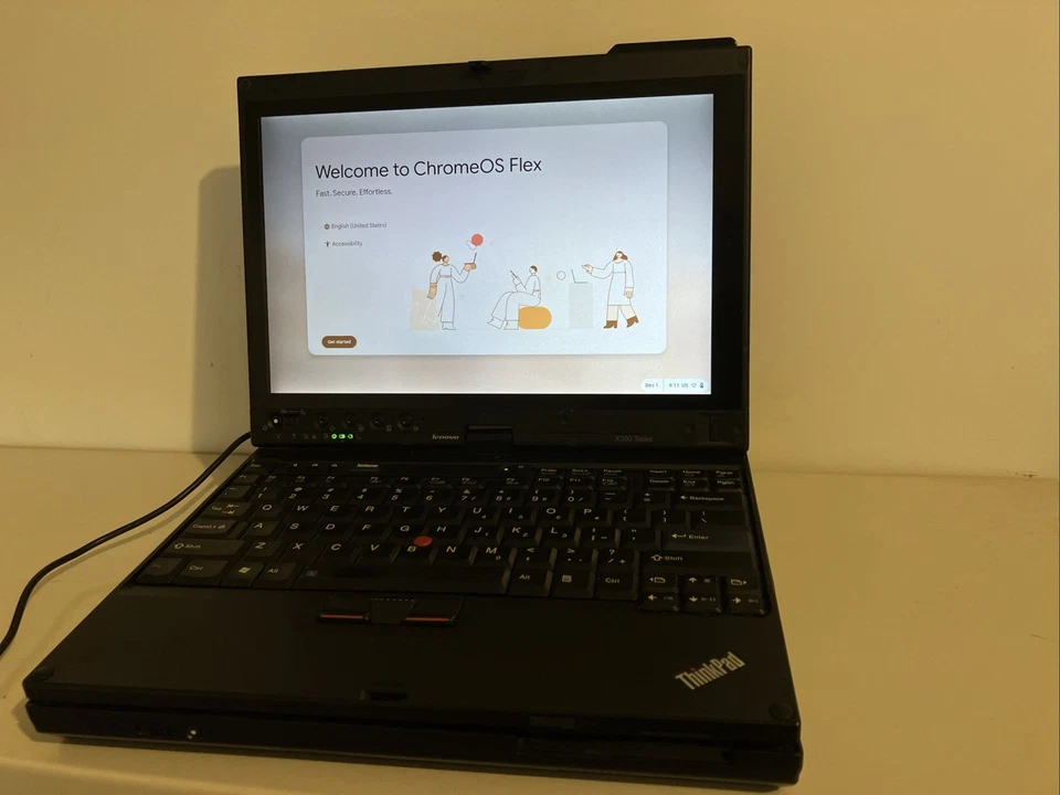 Lenovo ThinkPad X200 Tablet Laptop with UltraBase dock; Core 2 Duo, ChromeOS - Image 1 of 4