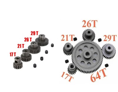 HSP 11184 Plastik Hauptzahnrad 64T+17t Motor Zahnrad Ritzel 3,175mm 1:10 RC Auto - Bild 1 von 4