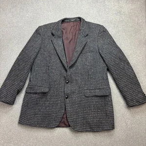 Harris Tweed Jacket Adult 46R Grey Country Hunting Outdoor Weave Blazer Men - Picture 1 of 17