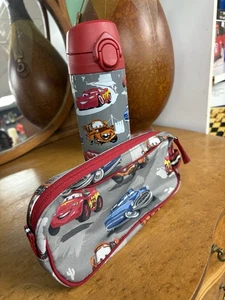 Pottery Barn Kids x Disney Pixar Cars Metal Water bottle & Pencil Pouch Zipper B - Picture 1 of 8