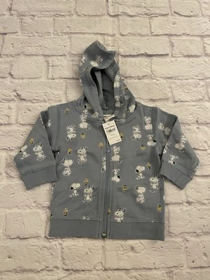 Hanna Andersson Peanuts Snoopy Zip Up Jacket size 80 US 18-24 Months hooded NWT - Image 1 of 2