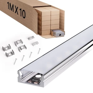 10M LED Profil Aluprofil Alu Leiste Schiene Profile LED-Streifen Eloxiert DHL - Bild 1 von 15