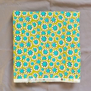 2 Yards Amy Butler Daisy Chain Fabric Green Blue Geometric Circles 75" x 43" - Bild 1 von 2