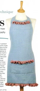 ~ Pull-Out Knitting Pattern For Pretty Frilled Apron ~ - Picture 1 of 3