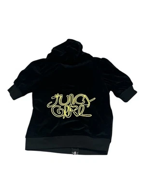 Chándal Juicy Couture Terciopelo Negro Manga Corta Sudadera con Capucha Solo EE. UU. Mediano Foto 1 de 4