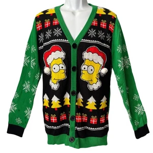 Maglione Cardigan Mad Engine I Simpson Babbo Natale Barba Brutto Natale Taglia Media - Foto 1 di 4