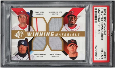 SPX Wining Materials Utley/Phillips/Iwamura/Roberts 2009 PSA 6 GU 2 colores Foto 1 de 2