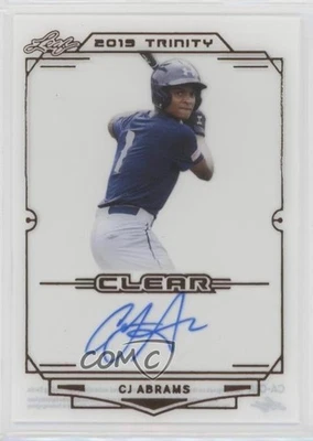 2019 Leaf Trinity Clear Auto CJ Abrams #CA-CJA Auto - Image 1 of 2