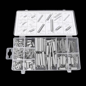 200pcs Assorted Small Metal Loose Steel Coil Springs Assortment Sets W/ Box - Foto 1 di 11