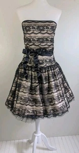 Vth Jessica McClintock Strapless Gunne Sax Lace Prom Party Dress Poofy Skirt 8 - Picture 1 of 15