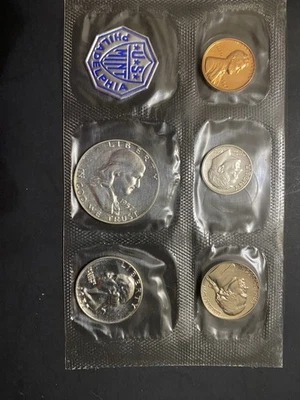 1957 Us Mint Silver Proof Set, 90% Half Franklin Dollar, Original Envelope - Image 1 of 4