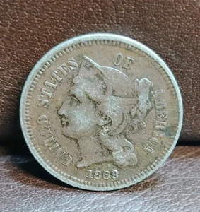 Coin 3 Cent 1869 - Picture 1 of 2