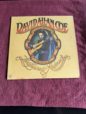 ULTRA RARE VINTAGE ORIGINAL 1976 DAVID ALLAN COE LONGHAIRED REDNECK VINYL RECORD - Image 1 of 4