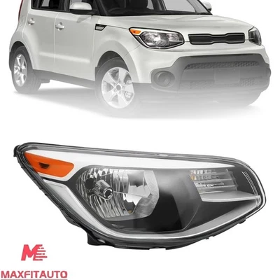 For 2014-2019 Kia Soul Headlight Headlamp Halogen W/O Bulbs Passenger Side Right Foto 1 de 4