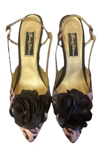 Beverly Feldman Animal Print Slingback Heels Size 9 - Picture 1 of 5