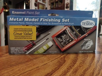 TESTORS Enamel Paints Thinner Cement Glue Screwdriver METAL MODEL FINISHING SET - Image 1 of 4