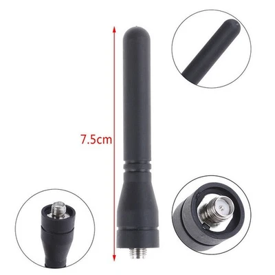 SMA-F Short Antenna For Baofeng Black 10W 1pc 50 Ohms 7.5cm High Quality - Image 1 of 4