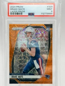 2024 Panini Prizm - Rookies Drake Maye #329 Lazer Prizm (RC) PSA 9 - Foto 1 di 3