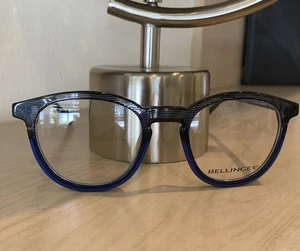 BELLINGER SEAFIRE Farbe 427 blau gestreift/braun 48 mm. Runde Brille. - Bild 1 von 9
