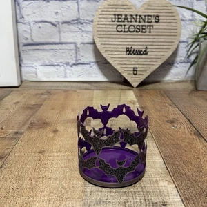 RARO Bath Body Works HALLOWEEN BAT 3 Mechas Candelabro Negro Púrpura Brillo - Imagen 1 de 7