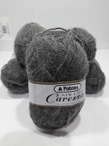 6 x Patons Caressa 50g Balls 8 Ply (Wool, Acrylic & Mohair) Grey Australian Made - Picture 1 of 6