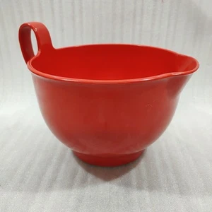 Dansk VTG Mixing Bowl 4-1/2 Qt With Handle Red Gourmet Designs Small Chip Bottom - Picture 1 of 8