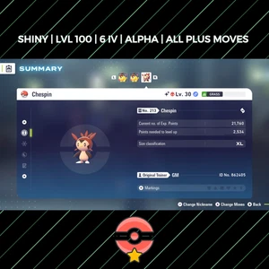 Chespin | Shiny | 6IV | Alpha | Alle Plus Moves | Pokemon Legenden Z-A - Bild 1 von 4