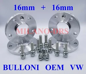 KIT 4 DISTANZIALI RUOTA 16+16mm VW TRANSPORTER T5 - T6 + BULLONI OEM VW - Imagen 1 de 2