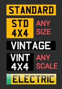 20 Custom Model Car Number Registration Plate ANY Size 1/18 1/24 See Description - Picture 1 of 13