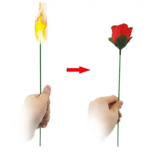 Flame to Rose Appearing Magic Flower Magic Street Magic Magic Tricks Easy V2L4 - Picture 1 of 12