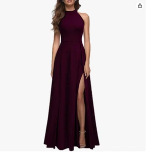 MUSHARE Neckholder Sexy Schlitz Cocktail Party Maxi Formelles Kleid (mehr Farben) - Bild 1 von 17