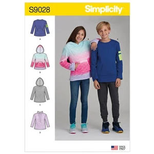 SIMPLICITY 9028 GIRLS & BOYS KNIT TOPS Sewing Pattern Sizes 8 - 16 UNISEX TEENS - Picture 1 of 7