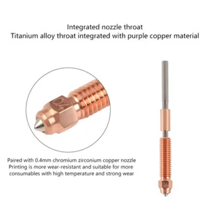 K1C All-in-one Copper Titanium Nozzle High Flow Upgraded 0.4mm Quick-Swap Nozzle - Afbeelding 1 van 8