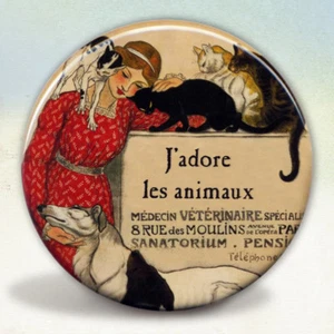 Vintage French Veterinarian Pocket Mirror - Picture 1 of 3