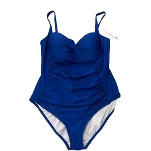 Costume da bagno donna Liz Claiborne 22W blu audace 1 pezzo $99 - Foto 1 di 10