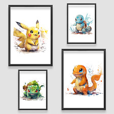 Pokemon Starter Wall Art Poster Print Picture Home Kids A5 A4 A3 A2