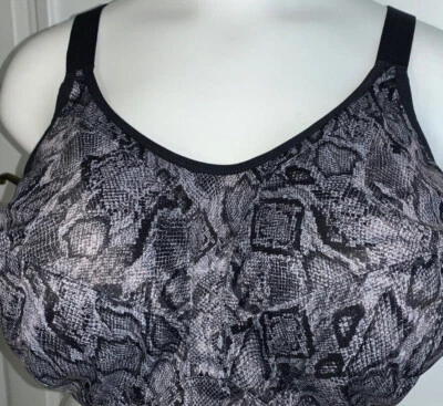 NUEVO CON ETIQUETAS - "Goddess" Sport #6912 talla: EE. UU. 46H/UK 46FF patrón de piel de serpiente negra sin cables Foto 1 de 4