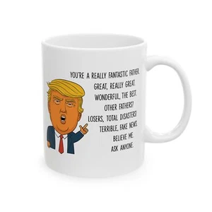 Lustige Trump Papa Tasse 11 Unzen - Geschenk für Papa Kaffeetasse Donald Trum Witzbecher - Bild 1 von 7