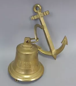 Ancoraggio campanello da appendere scuola navi nautiche ottone olandese vintage SMs Brema 1911 - Foto 1 di 3